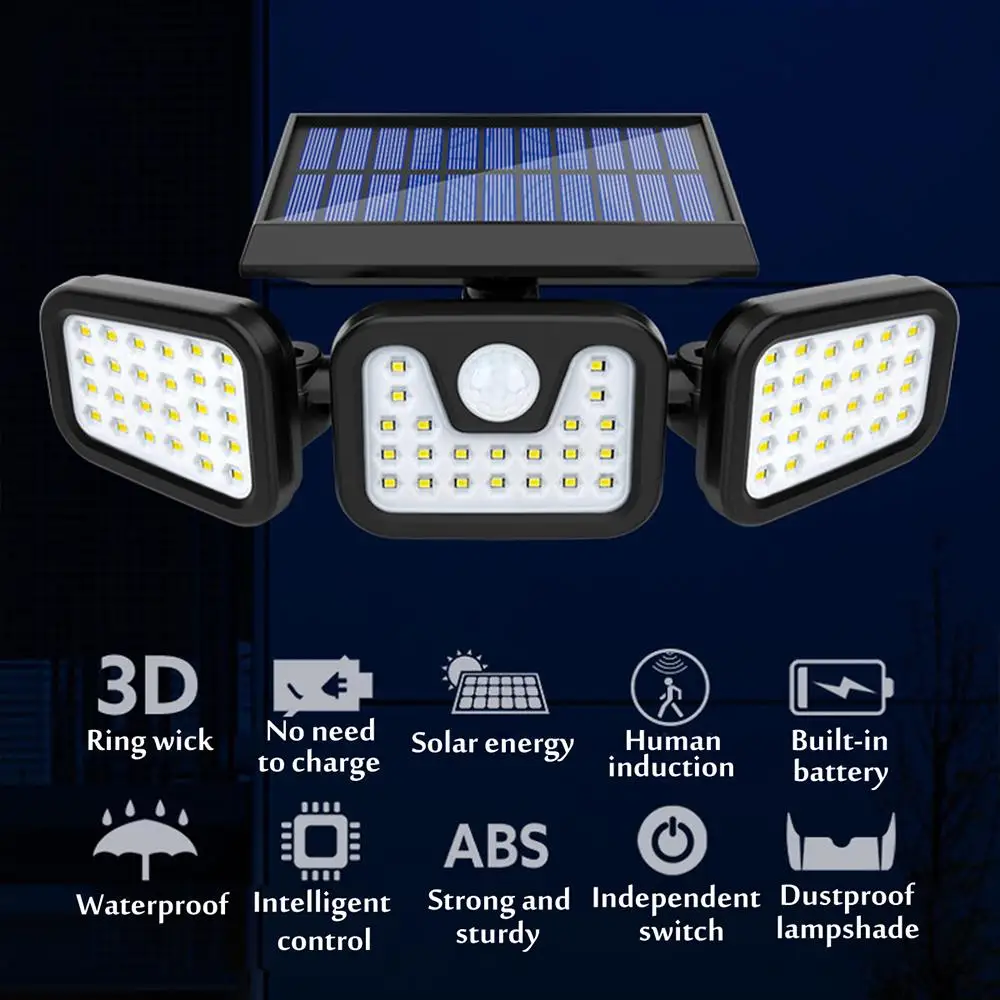

Motion Sensor Outdoor Security Night Light Wall Lamp Spotlight Foldable Durable Wall Light Energy Saving