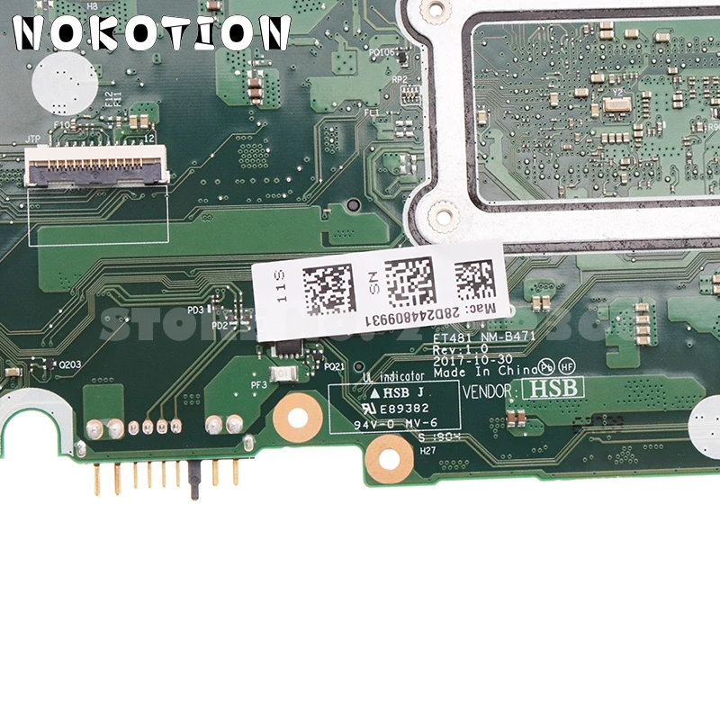 nokotion for lenovo thinkpad t480s laptop motherboard fru 01lv626 02hl864 et481 nm b471 sr3l8 i7 8650u cpu 8gb ram free global shipping