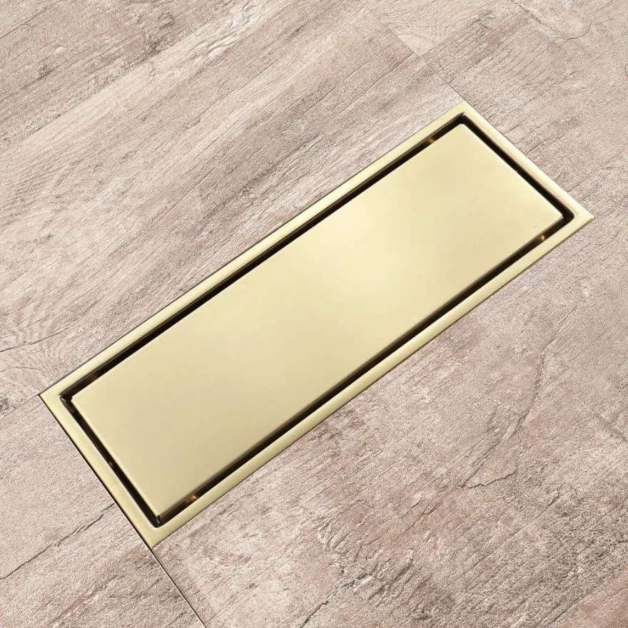 Роскошный Матовый Золотой слив 300*110 мм в полу из нержавеющей стали прямоугольный