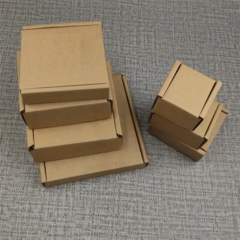 50 шт. толстая картонная коробка крафт бумага маленькая подарочная упаковочная