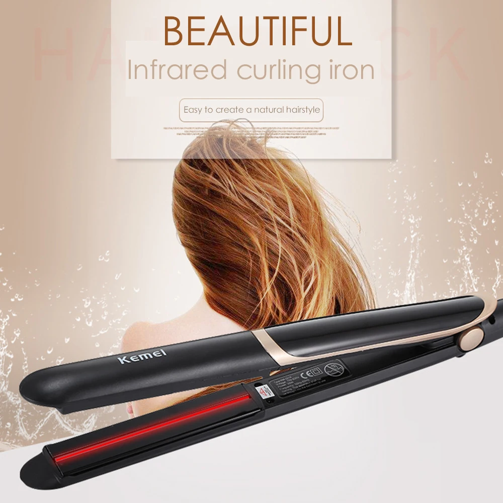

Professional Hair Straightener Curler Hair Flat Iron Negative Ion Infrared Hair Straighting Curling Iron Corrugation LED Display