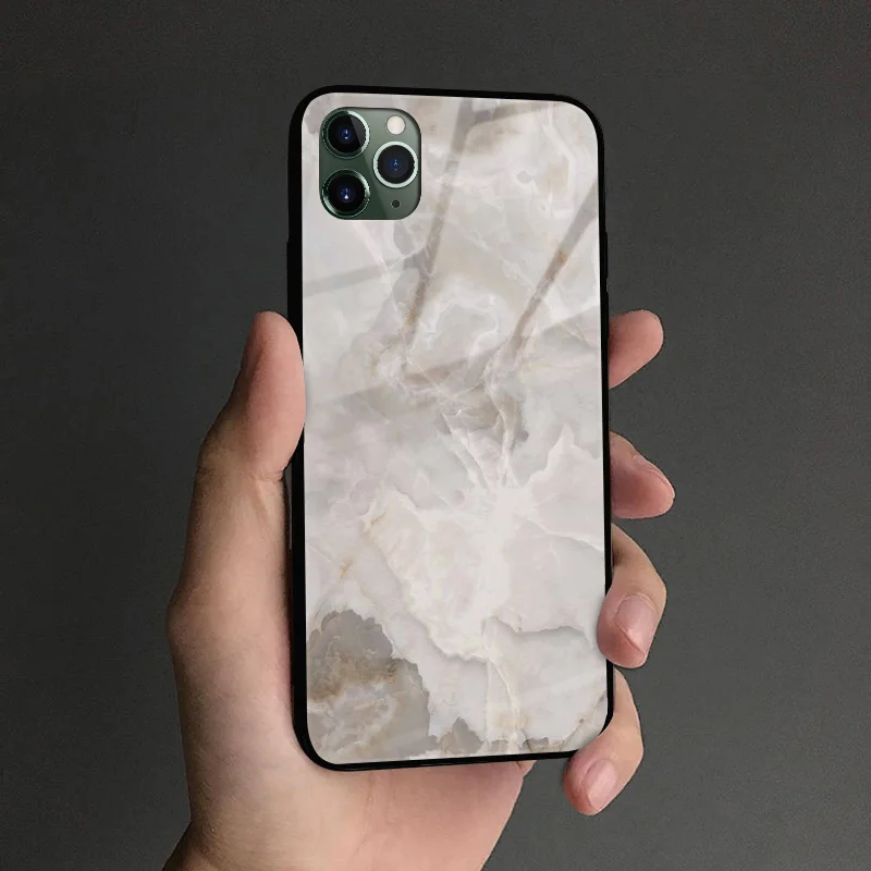 Природа керамика гранит мрамор закаленное стекло Мягкий силиконовый чехол для