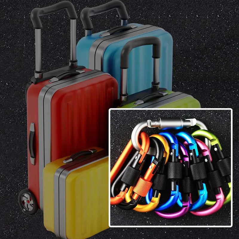 

1pcs D-Shaped Carabiner Safety Master Screw Lock Buckle Escalade Equipement Mountaineering Caving Rock Buckle Color Random