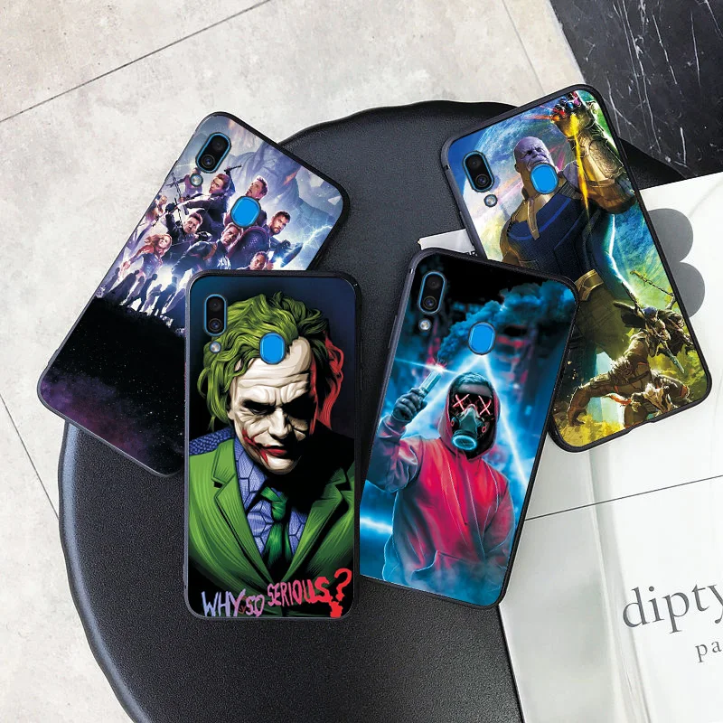 Joker Deadpool Case For Samsung A10 A20E A30 A40 A60 A50 A70 Cover A70S A50S A30S A2Core Black TPU Phone |