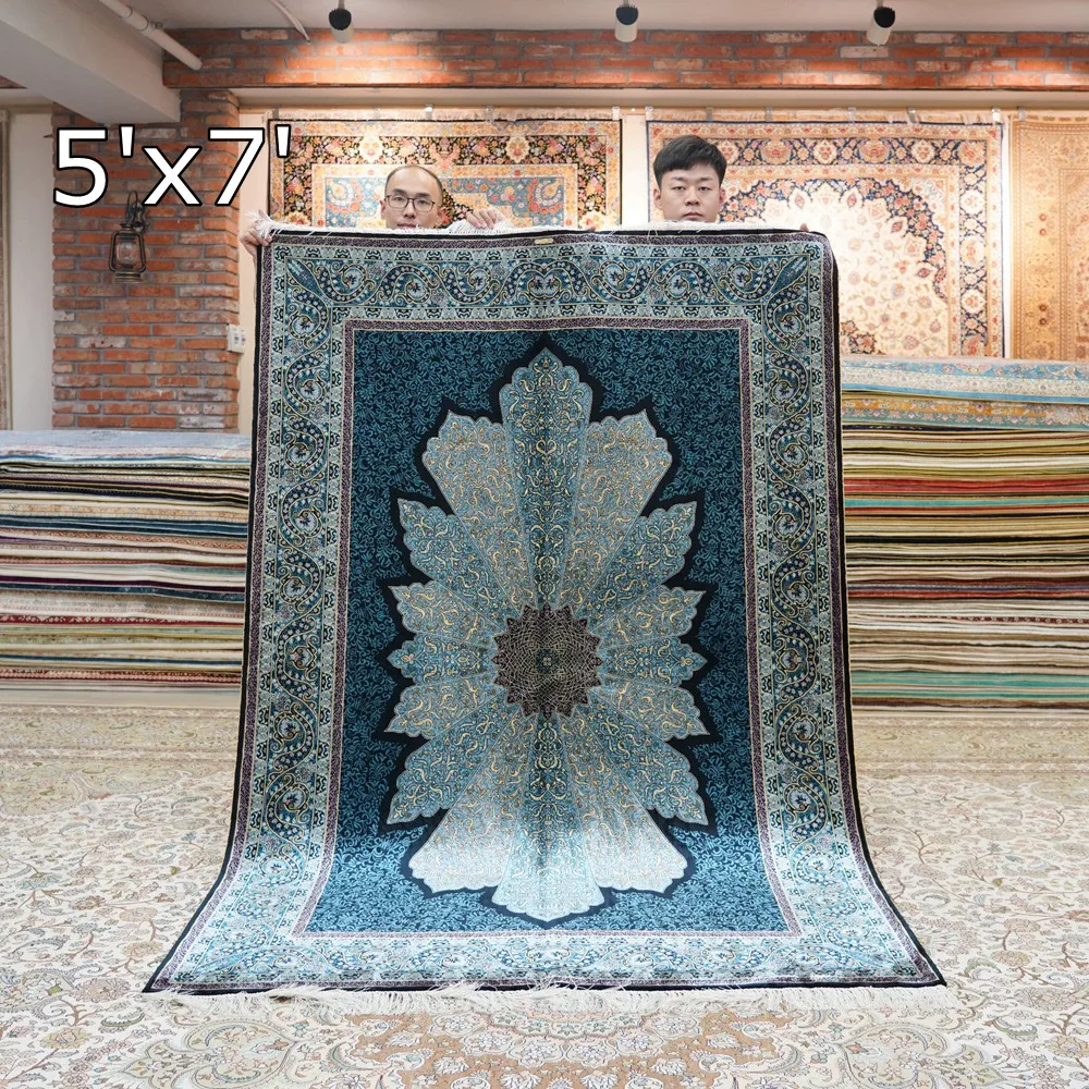 Коллекция 5 х7 футов шелковый ковер ручной работы с узелком классический