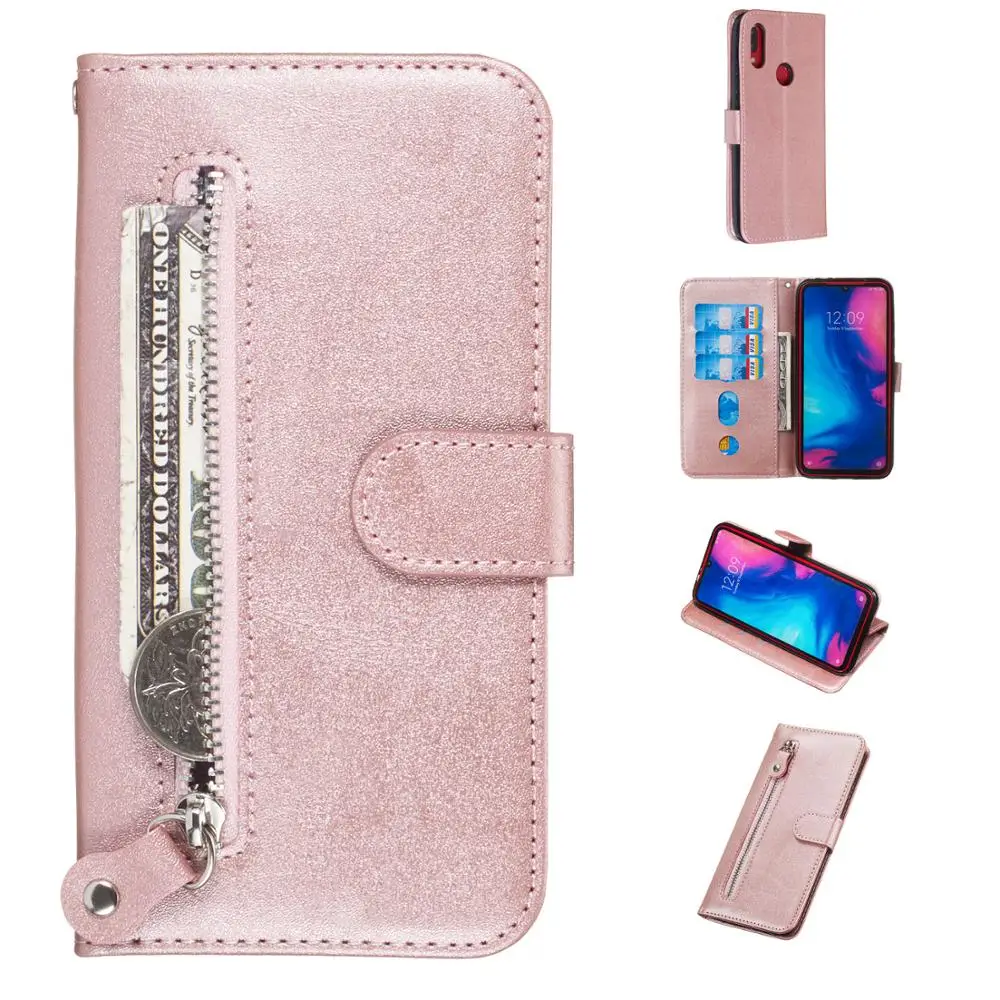 Luxury Zipper Wallet Case For Xiaomi Redmi Note 7 & Pro Leather Flip for Red MI K20 6 Y3 9T A2 LITE Coque Cover | Мобильные