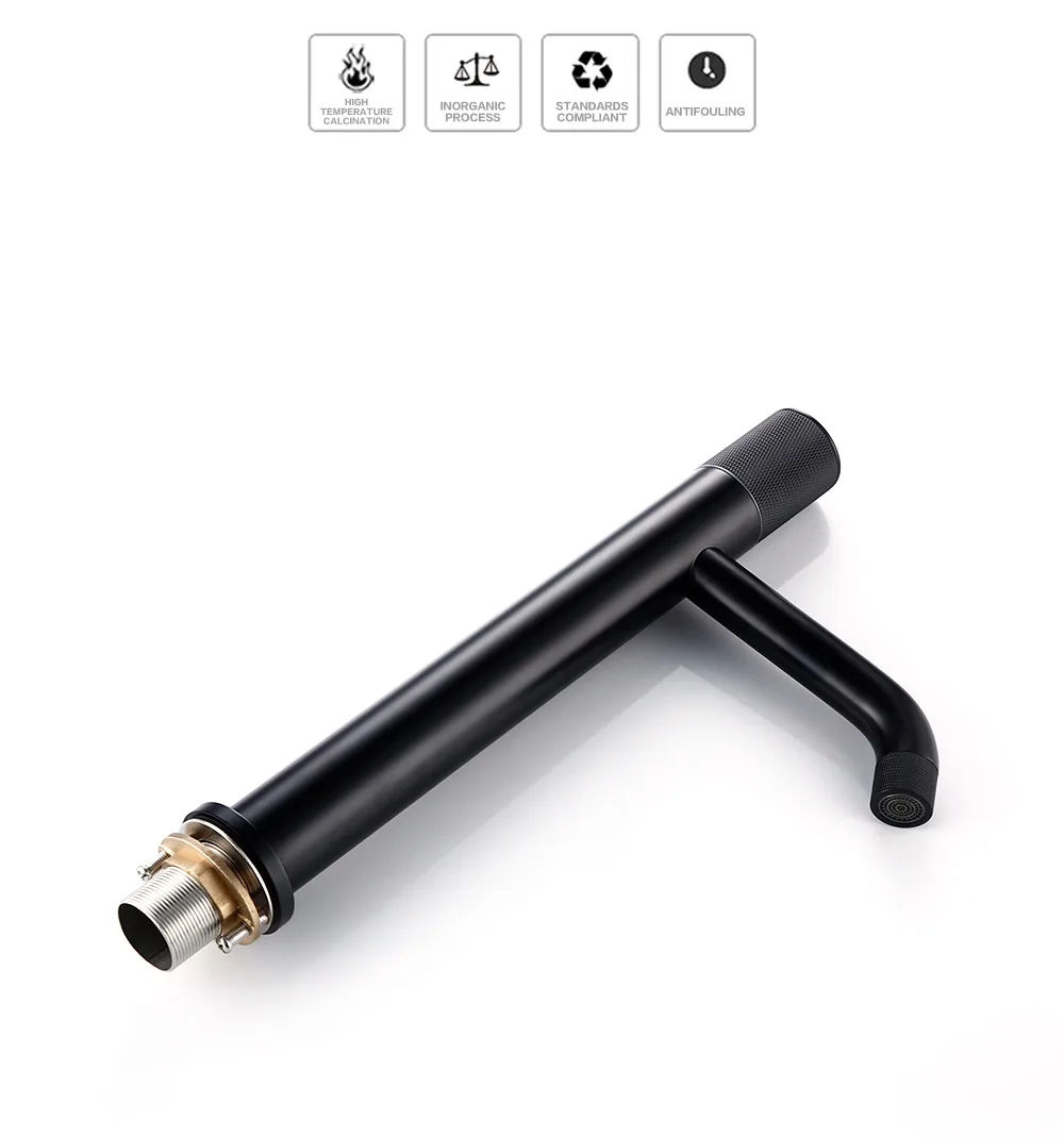 Matte black Smesiteli смеситель для раковины матовый черный латунный смеситель горячей и холодной воды кран для ванной комнаты дизайн накатки одной ручкой кран для раковины - Цвет: Matte black