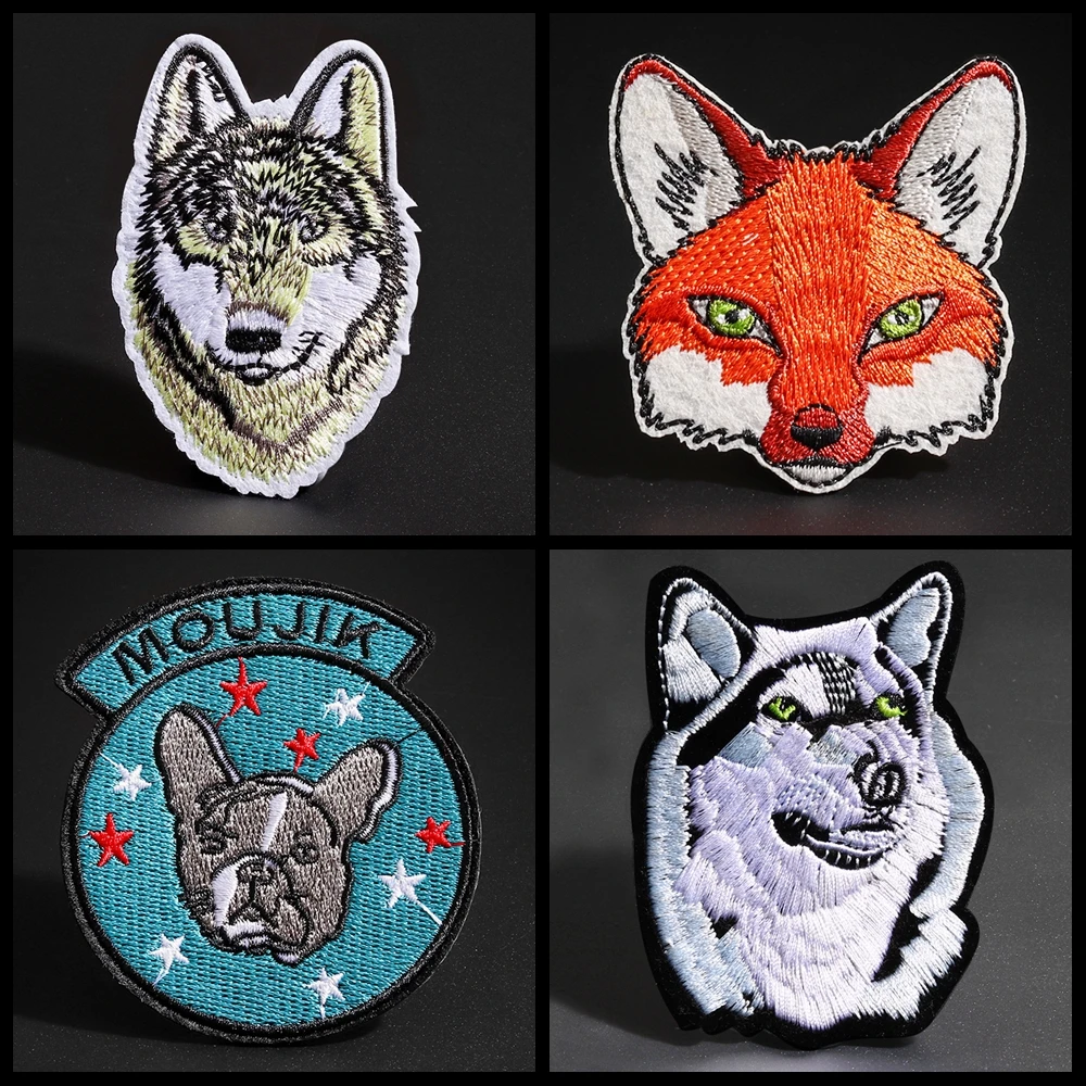 Мультфильм животных Вышитые Волк с короткими рукавами изображением слона в виде