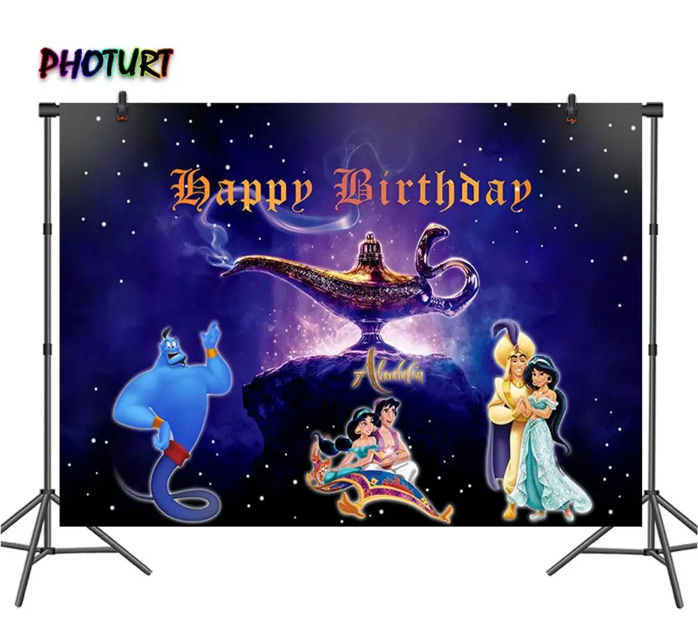 PHOTURT Aladdin лампа фотографии фоны Дети День рождения фон принцессы персонажи