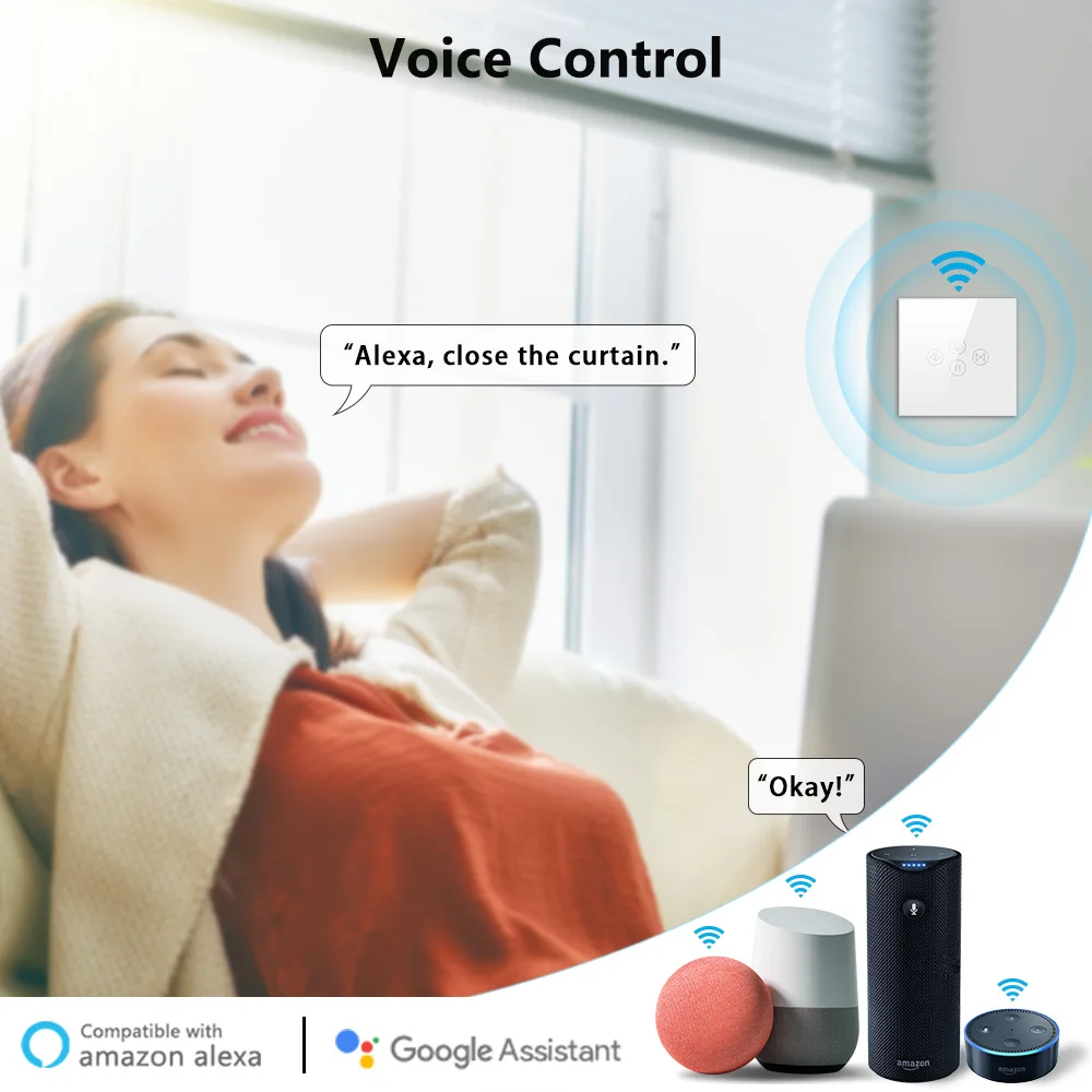 Высветильник ель света QCSMART Tuya для оконных штор Wi-Fi роликовых жалюзи