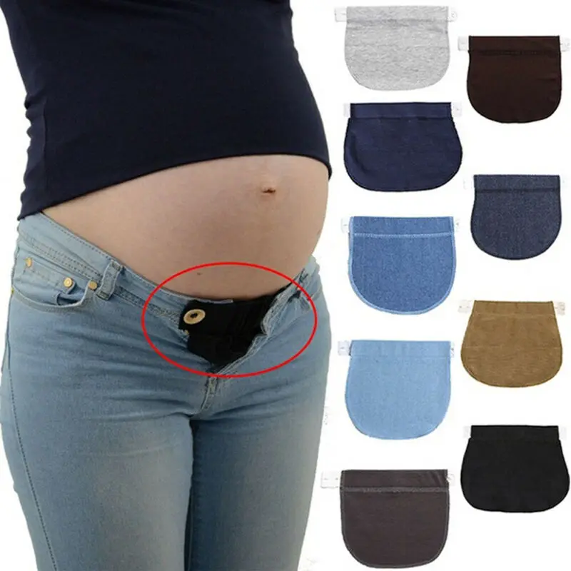 Extensores de cintura el&aacute;stica para mujer, hebilla de bot&oacute;n, hebilla de extensi&oacute;n de ojo-3