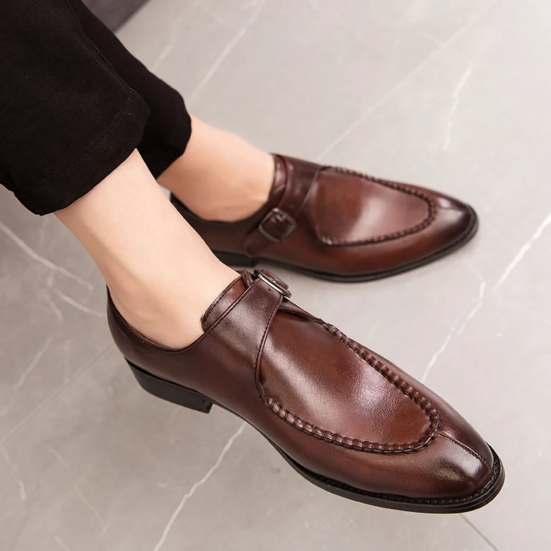 

2020 Men Casual shoes breathable Leather Loafers Office Shoes For Men Driving Moccasins Comfortable Slip on Fashion Shoes Black