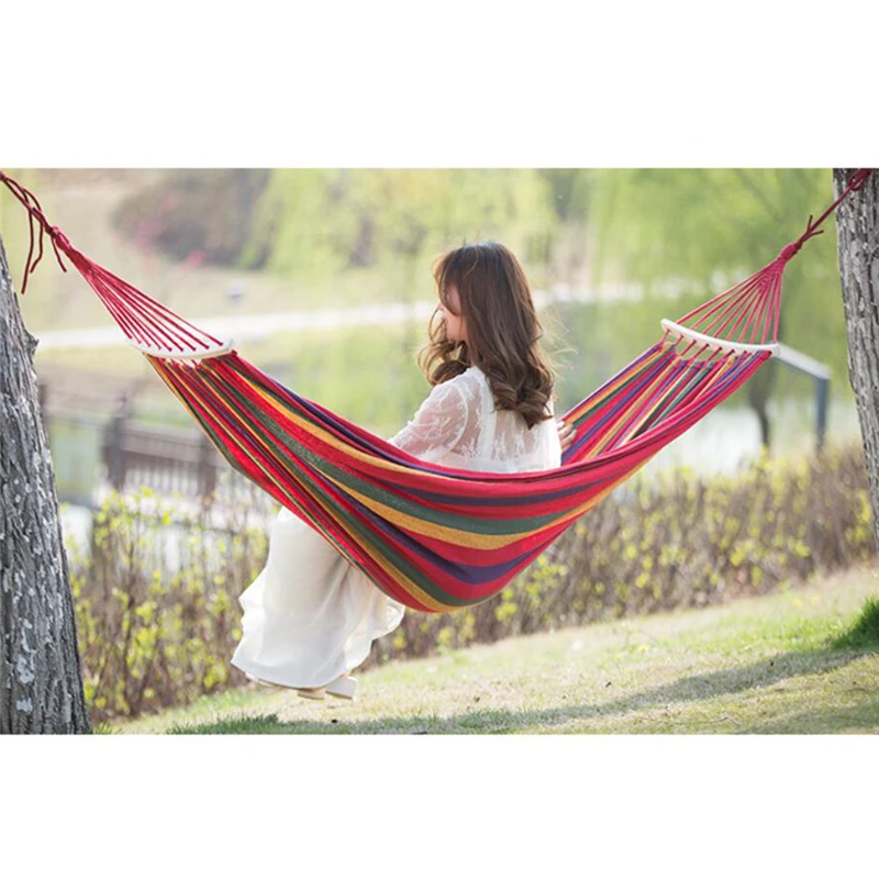 

2020 New On Sale Single/Double 280x150cm Garden Swings Outdoor Camping Hammock Hanging Chair Bed Portable