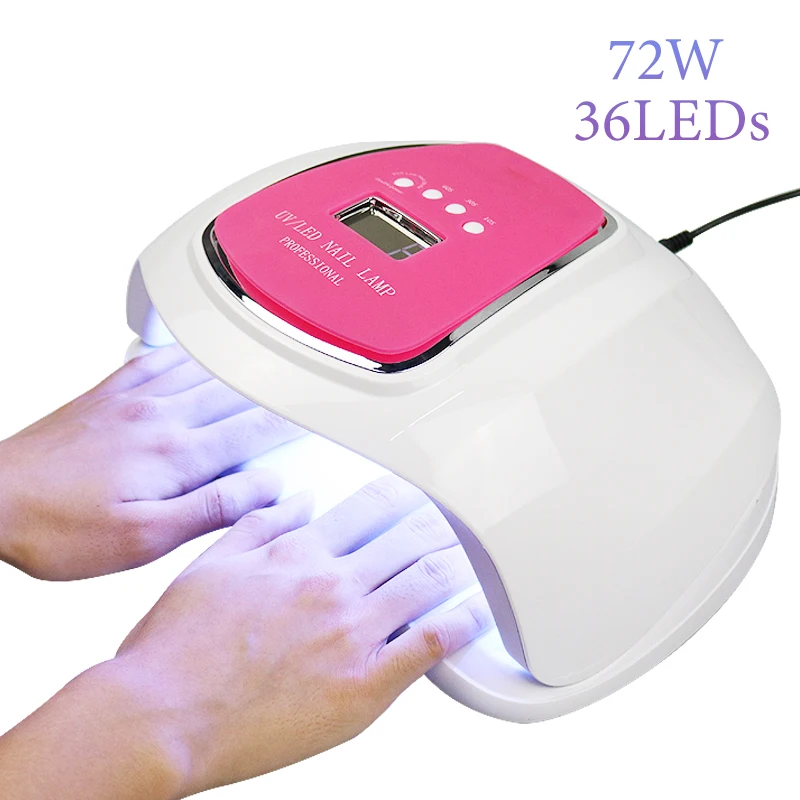 Новый 72 Вт лампа для ногтей 36 шт. Светодиодный УФ Сушилка отверждения всех гель