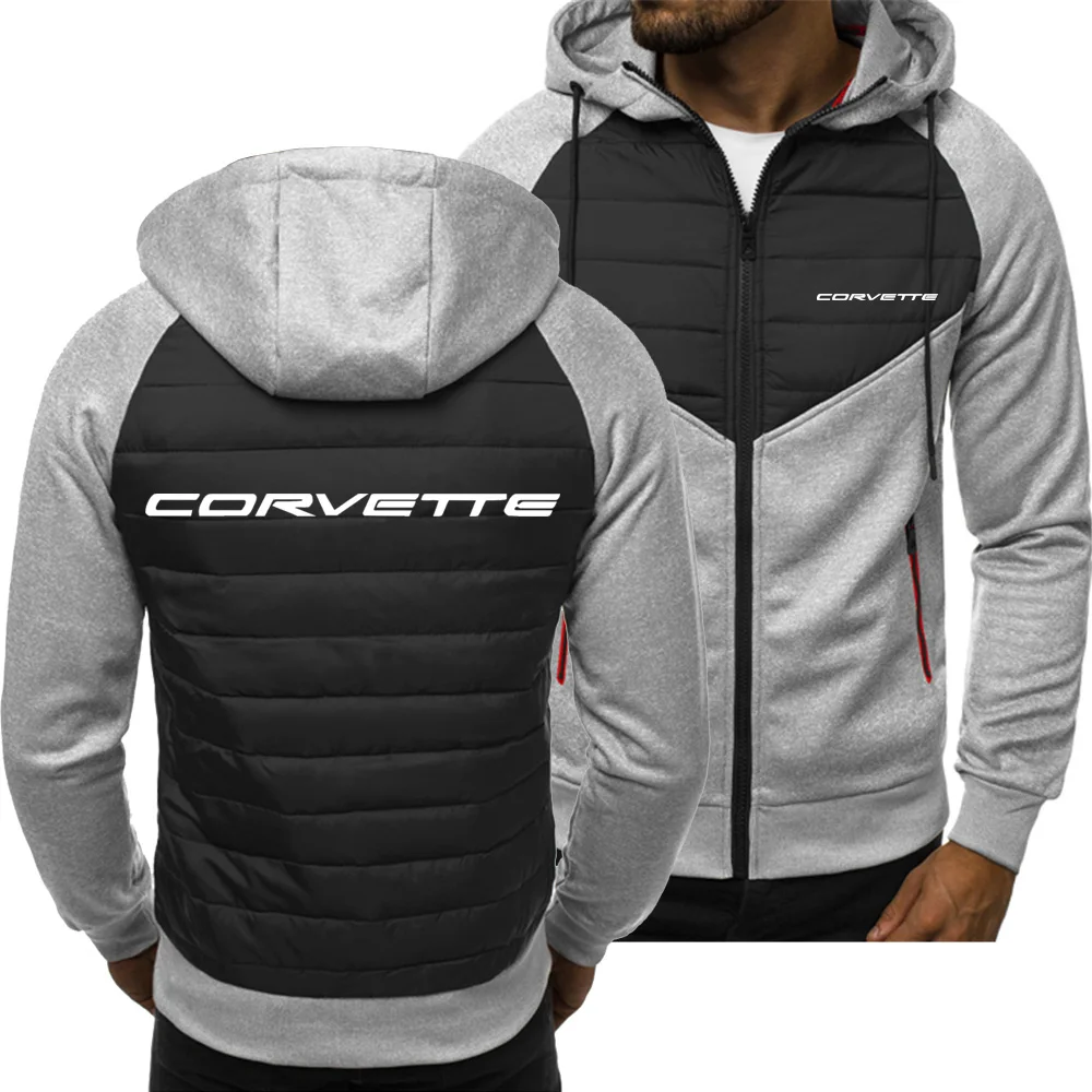 

2021 New Men Hoodies Corvette Logo Spring Autumn Jacket Casual Sweatshirt Long Sleeve Zipper Hoody