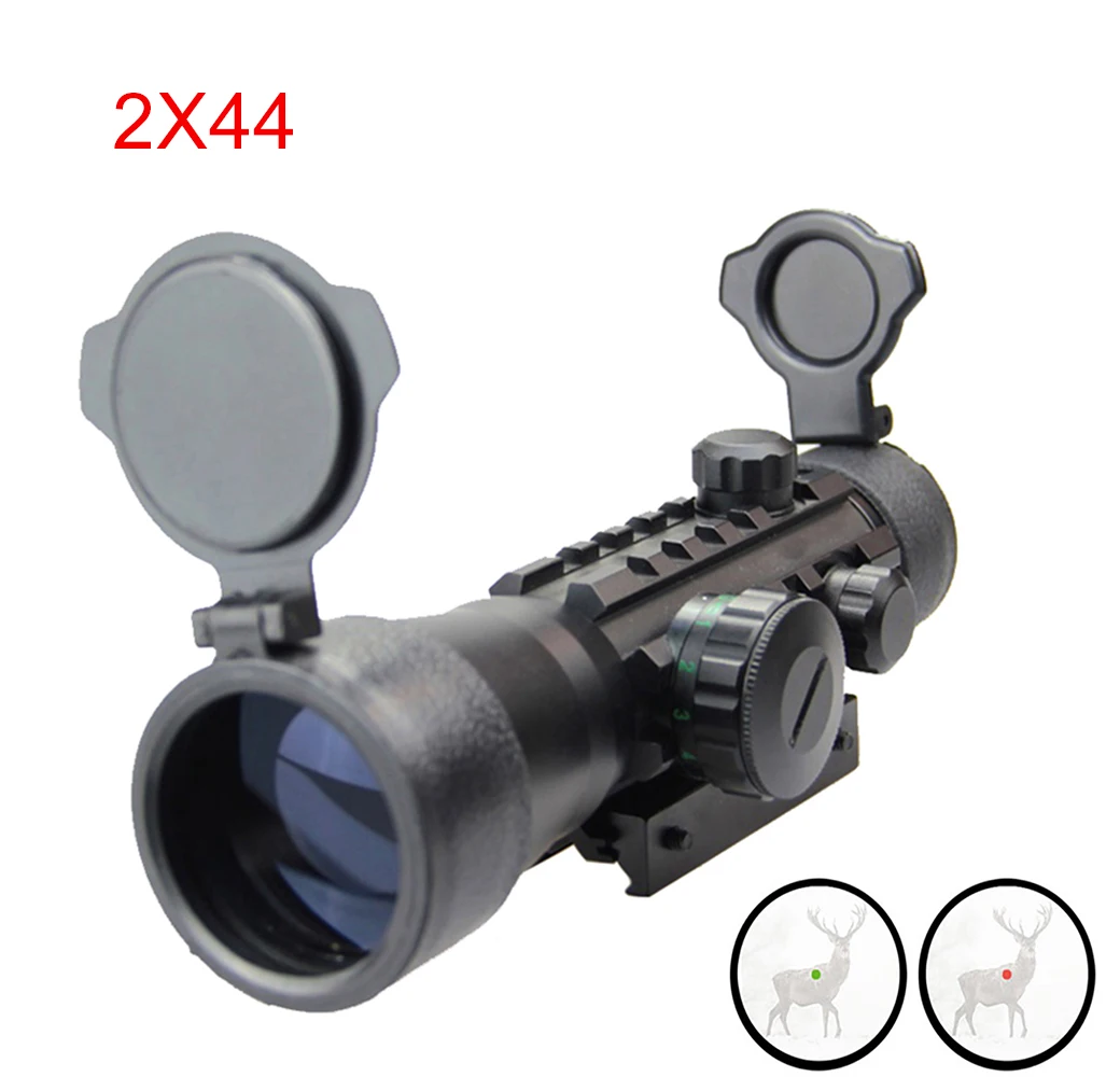 Тактический прицел с красной/зеленой точкой 2x40 для охоты 11 дюймов 20 мм | Спорт и