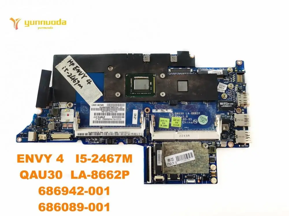 Оригинальная материнская плата для ноутбука HP ENVY 4 I5-2467M QAU30 LA-8662P 686942-001 686089-001