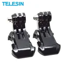 TELESIN, 2 шт., J-образный крюк, нагрудный шлем, крепление, пряжки для GoPro Hero 10, 9, 8, 7, 6, 5, 4, 3, Insta360, SJCAM, EKEN, аксессуары для экшн-камер Osmo