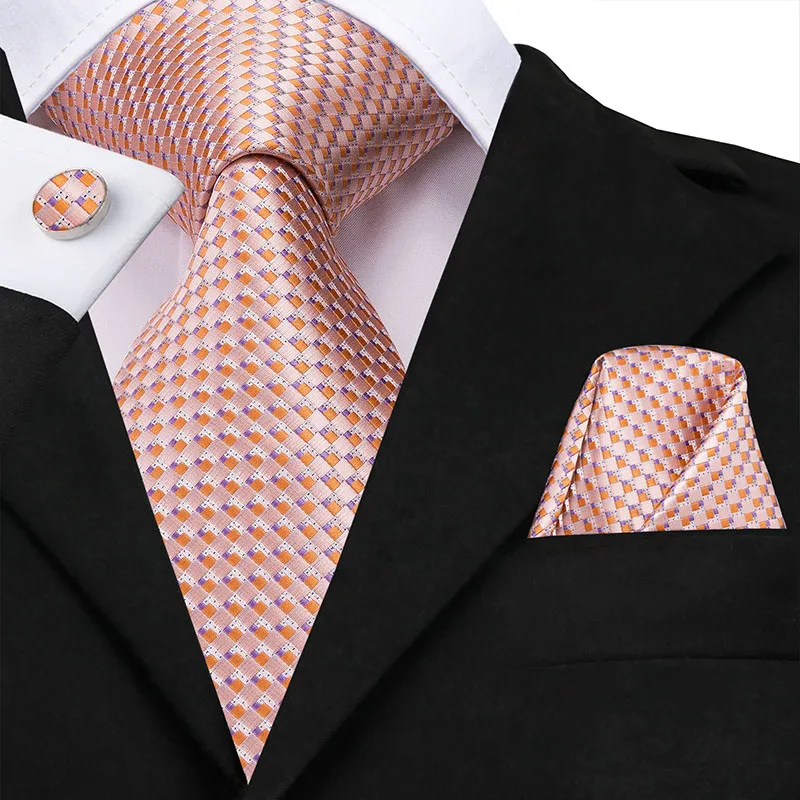 Мужской галстук бабочка большие шелковые галстуки запонки в розовую клетку