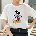 Классическая женская футболка Disney Basic, современная одежда с Микки Маусом, персонализированный дышащий стильный крутой Мягкий Топ с коротким рукавом для девушек