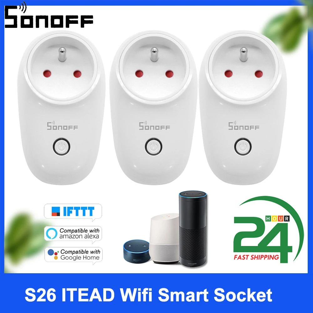 Умная Беспроводная розетка SONOFF S26 ITEAD с Wi Fi зарядный адаптер дистанционным