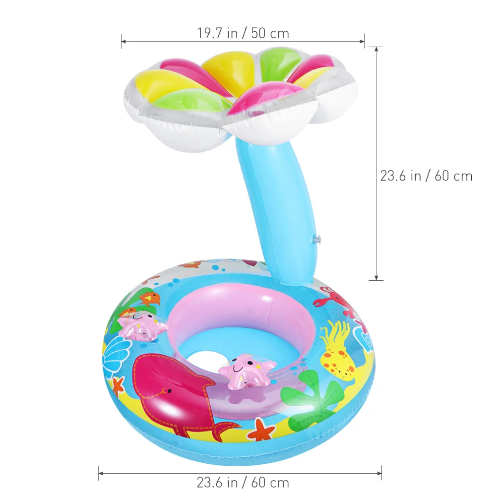 

Vorcool Kids Baby Child Inflatable Swimming Supplies Pool Swim Ring Seat Float Flower Shade Water Sports Random Color