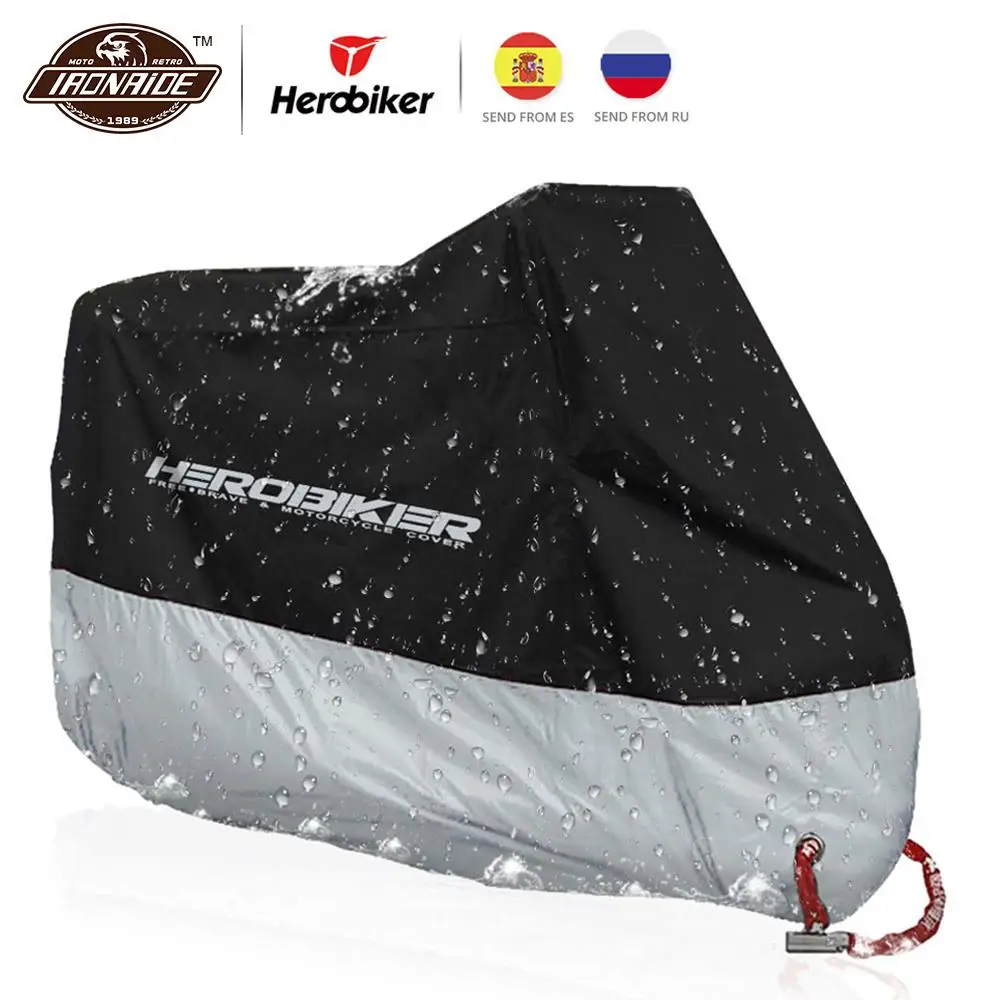 HEROBIKER мотоциклетная крышка водонепроницаемый мотоциклетная велосипедная крышка Пылезащитная УФ защитная уличная мото скутер дождевик 9 цветов