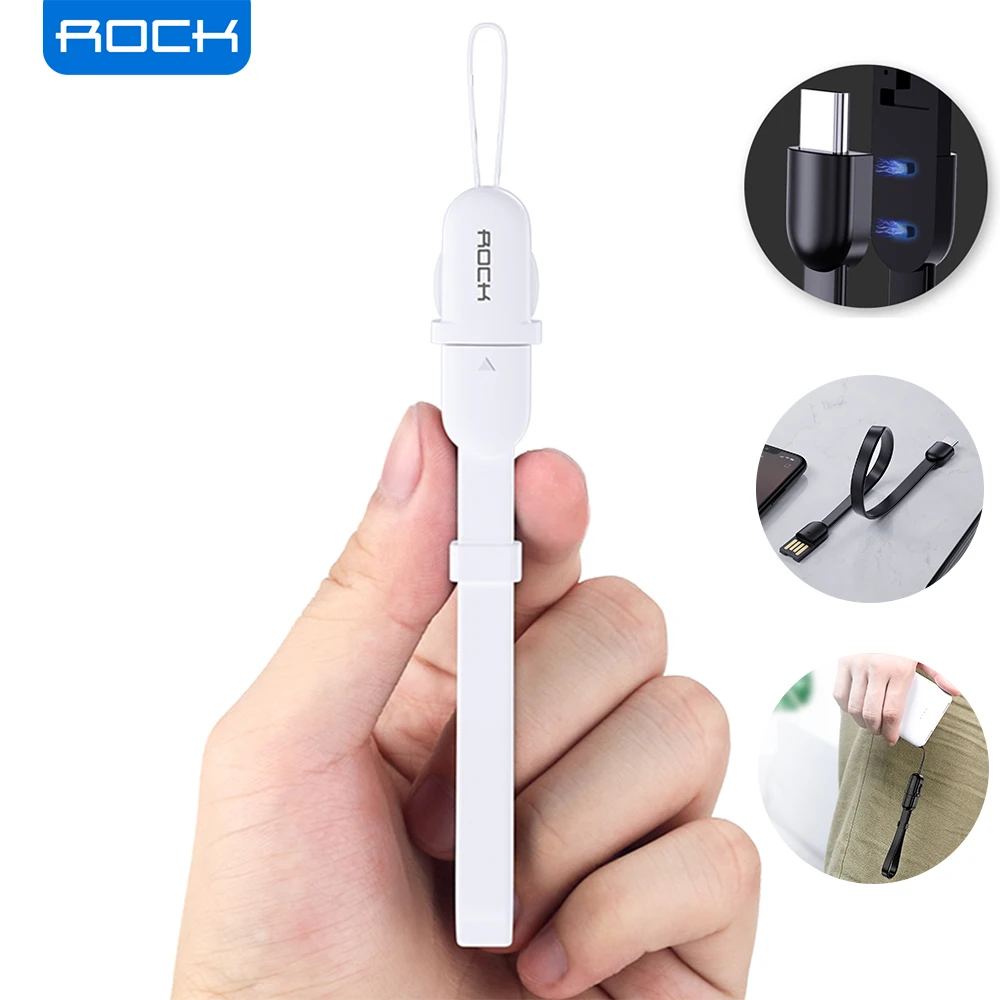 Короткий USB кабель ROCK для зарядки и передачи данных освещение iphone XS XR X 8 7 6 6S 5S 5C 5 Plus