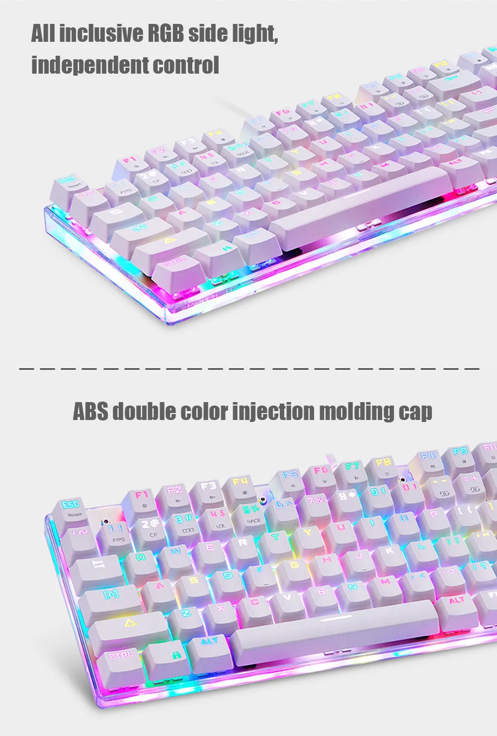 Motospeed K87S ABS USB Проводная Механическая клавиатура с RGB подсветкой и голубым