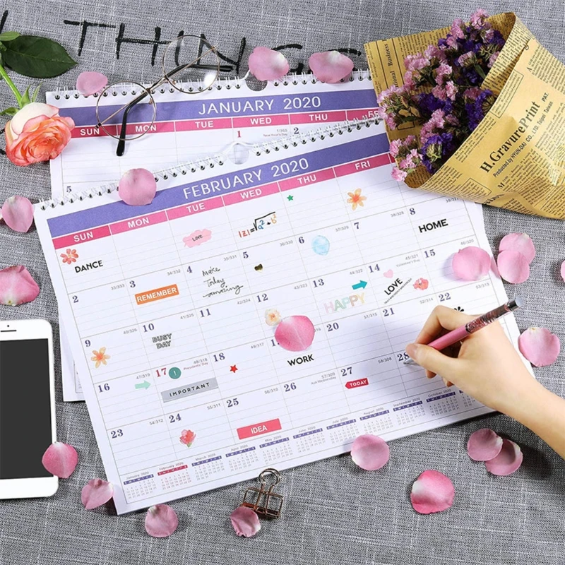 

2021 Wall Hanging Annual Calendar Daily Monthly Planner Schedule Yearly Agenda