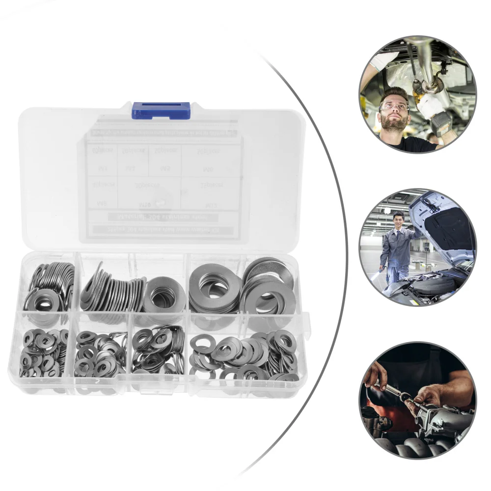 

1 box of Stainless Steel Fixing Gaskets Equipment Gaskets Durable Washers