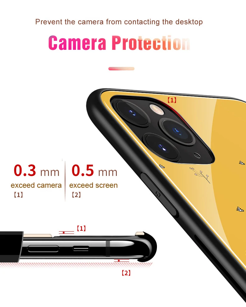 Для iphone 11 pro max 6,5 6,1 чехлы из закаленного стекла защитные чехлы для телефона с милым животным котом для iphone 11 pro стеклянная оболочка Крышка
