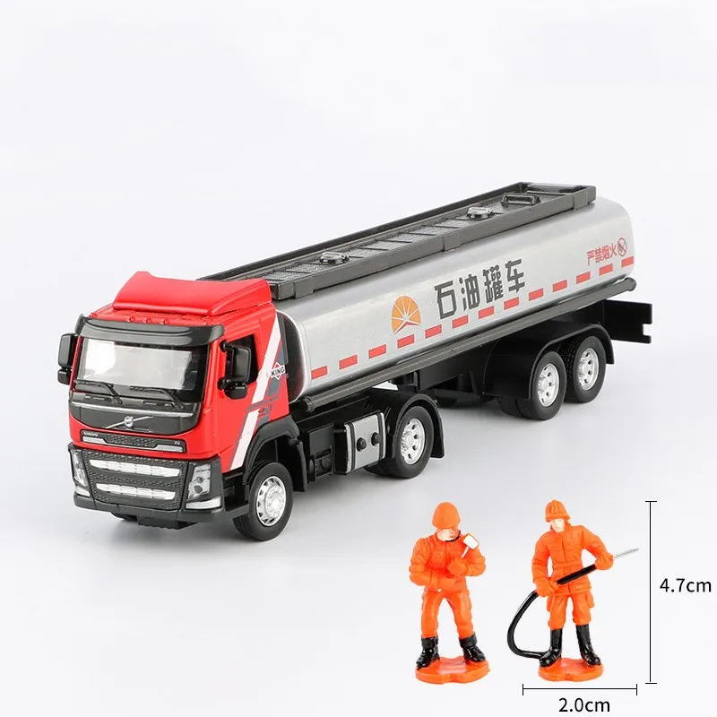 

Hot sale 1:50 alloy tank truck model,simulation metal engineering trailer light and sound children's toy car,free shipping