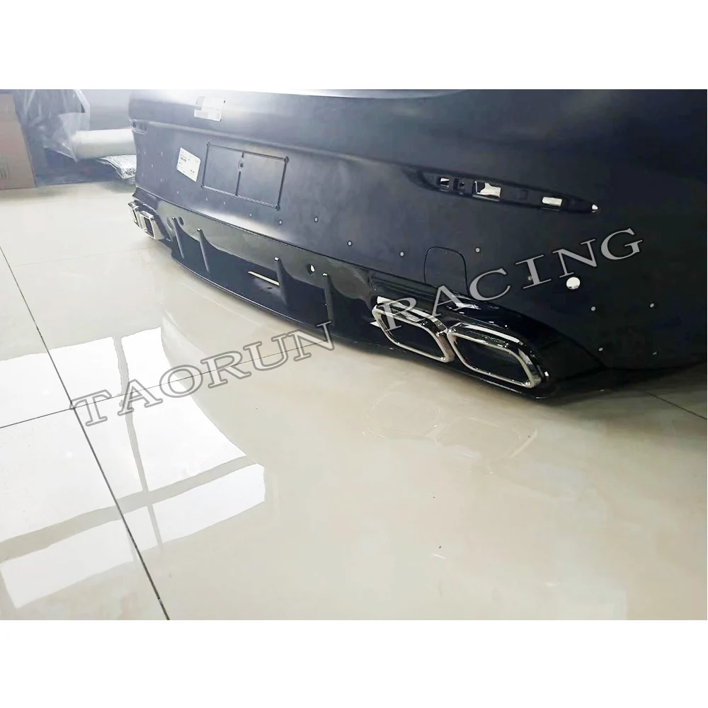 ABS задний бампер диффузор с выхлопными наконечниками для Benz W205 C205 Coupe 2DR C200 C220 C300 C43 C63 с Amg спортивный бампер