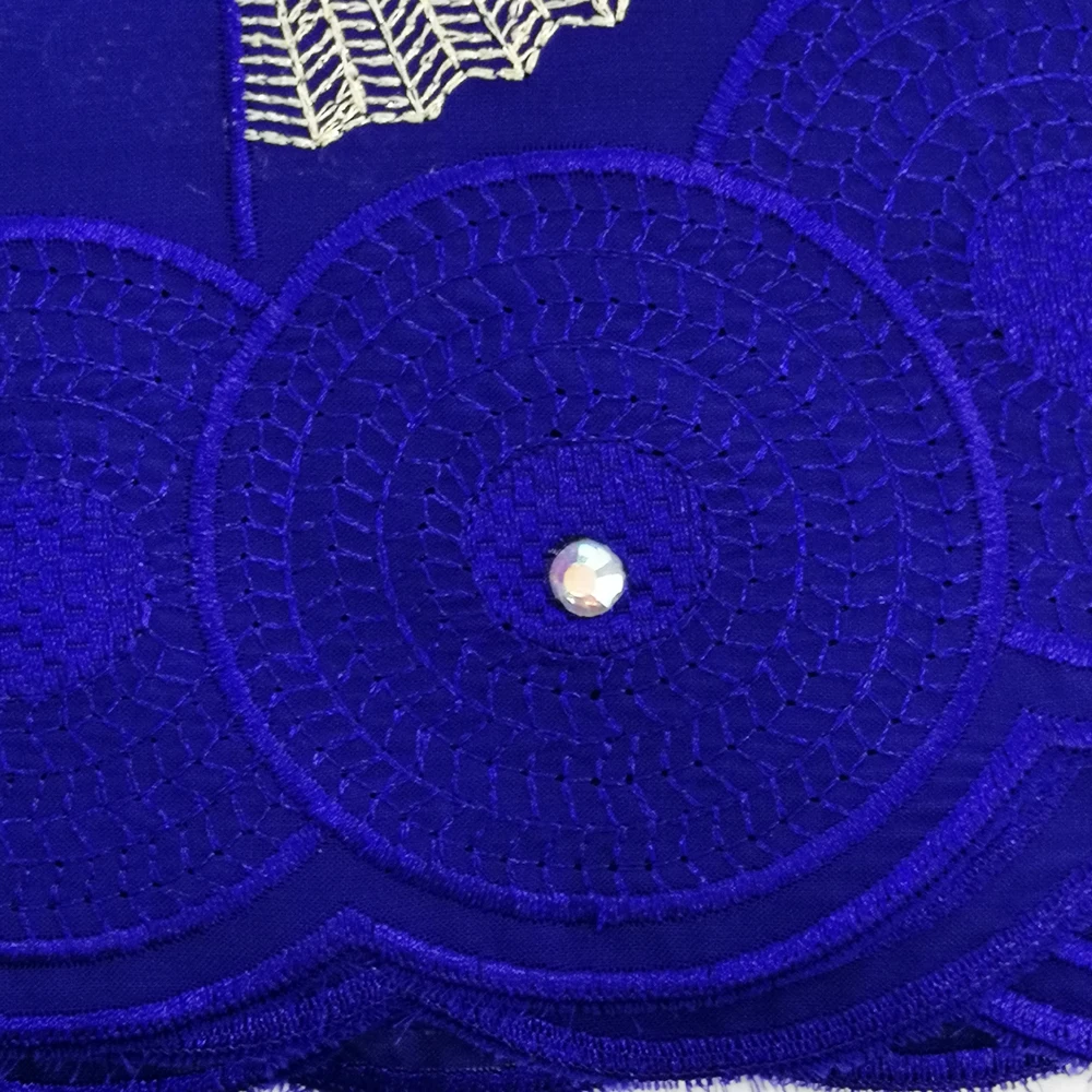 Королевский синий цвет розовый кружевная вышитая ткань хлопок швейцарская вуаль