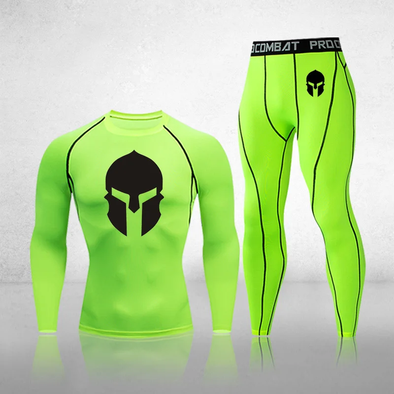 

Men Sports Clothing Fitness Cycling Underwear MMA Rash Guard Men Long Johns Winter Thermal Underwear Gym Jogging Suit 4XL