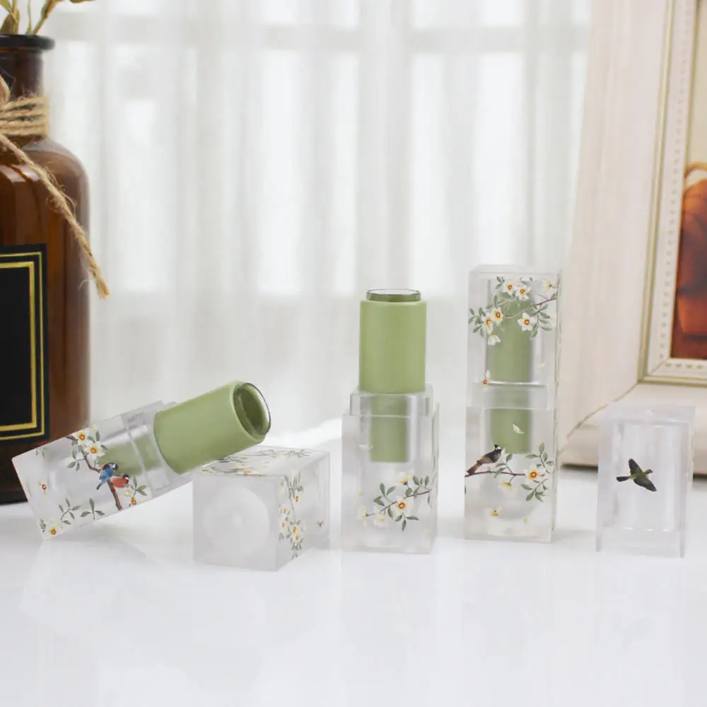 5 шт./лот новинка тюбики для губной помады с цветочным принтом Пустые Квадратные