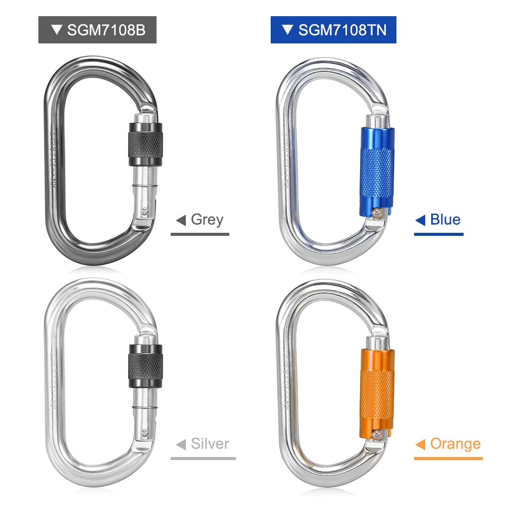 25KN Srew Locking Gate Carabiner Heavy Duty D Shape Climbing Rappelling Canyoning Hammock Clip | Спорт и развлечения