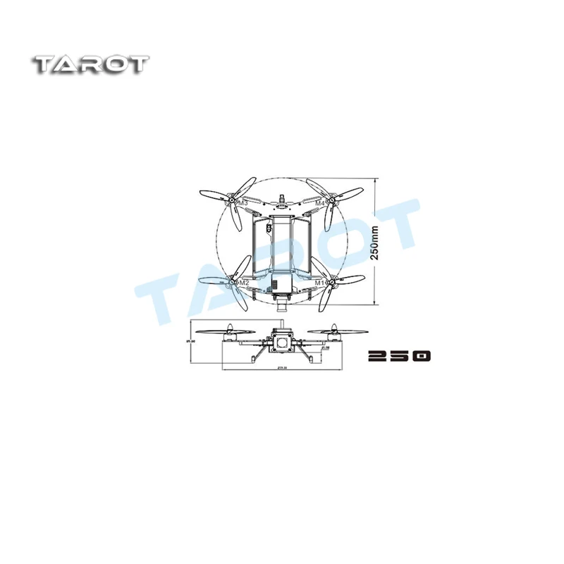 Мини-Квадрокоптер Tarot TL250A QAV250 250 мм из углеродного волокна | Игрушки и хобби