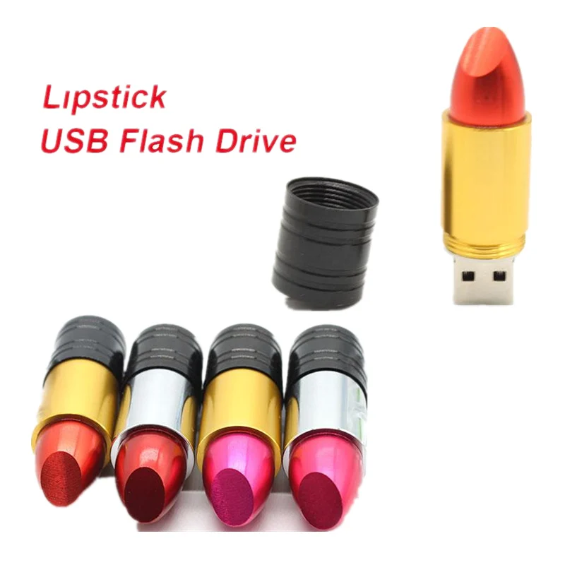 Usb флеш накопитель 2 0 128 ГБ портативный металлический женский в виде помады карта