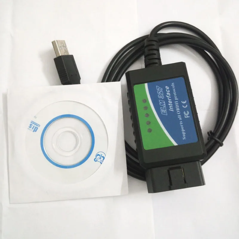 Автомобильный диагностический сканер OBD2 ELM327 зеленая этикетка новый V2.1 ELM 327 USB