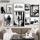 Черно-белые модные картины на стену, элегантные женские постеры, чулки, высокий каблук, принты, скандинавские картины, декор для гостиной