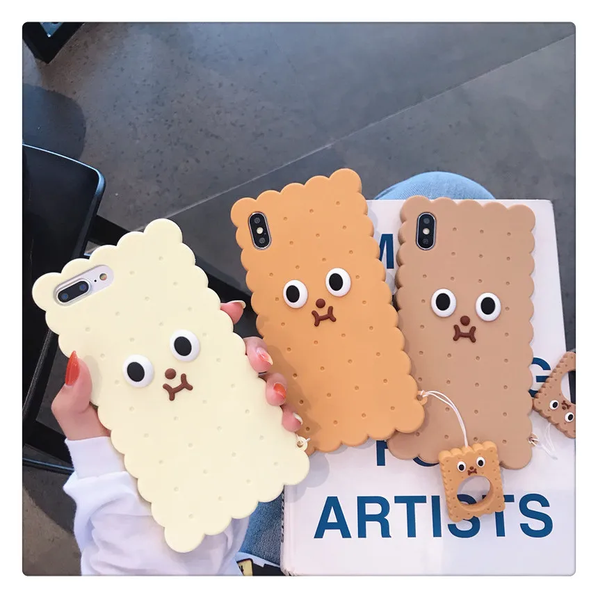 Милые корейские чехлы для телефонов для Apple Iphone 6 6s 7 8 Plus X XR XS MAX 3D Силиконовый Прекрасный защитный чехол с кольцом для пальцев