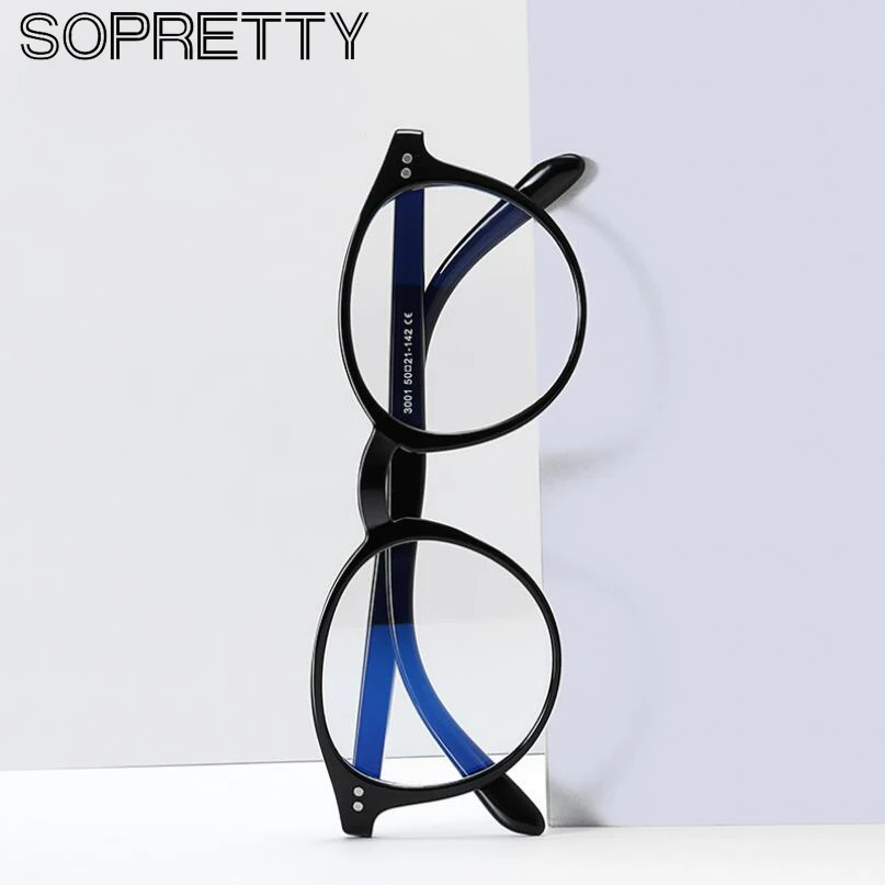 

Retro Men & Women Round Frame Anti Blue Ray Glasses, PC Lens Goggles for Computer Eyeglasses Frames A3001