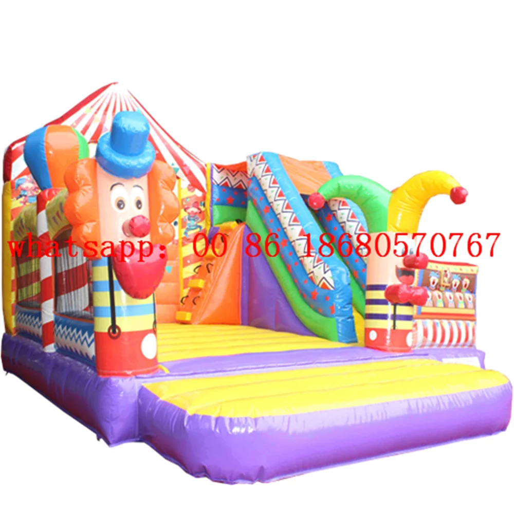 

Children home backyard rental business inflatable clown combination castle with