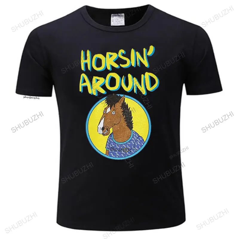 

man Vintage print tshirs Cuc T-Shirt Bojack The Horseman Serie Tv Movie Famous Horse Men Brand Print T Shirt Men Tops Funny