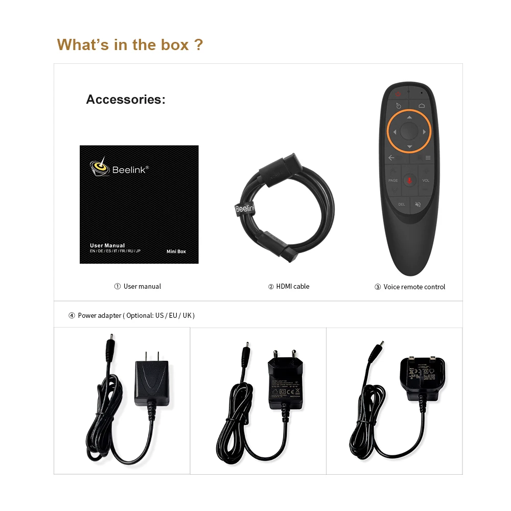Beelink GT Mini-Smart TV Box Android 8 1 Amlogic S905X2 2 4G голосовой пульт Netflix 4K HDMI 5 8G WiFi 1000 Мбит/с