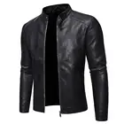 Мужская ветрозащитная куртка из искусственной кожи, ветрозащитная приталенная мотоциклетная куртка, ветровка, верхняя одежда, 2021