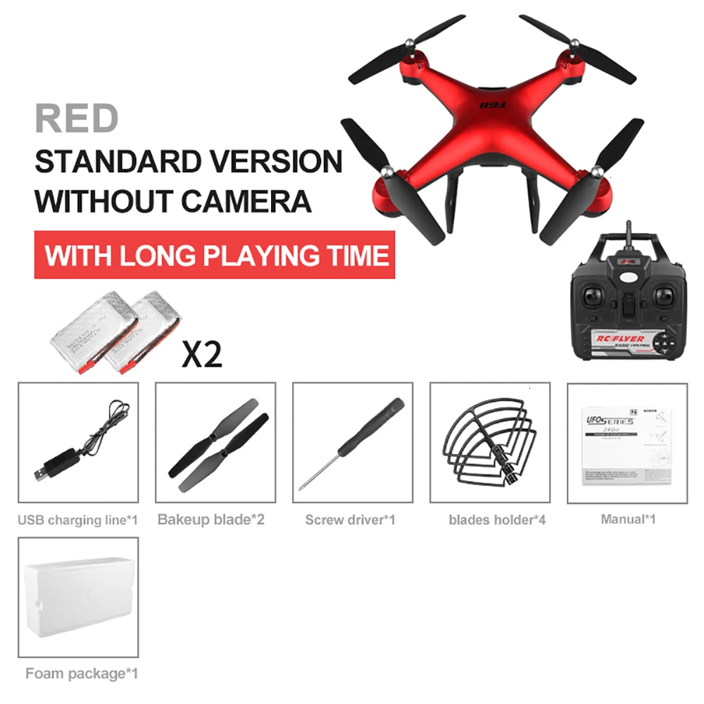 Red No Camera 2B Дрон 4k HD 1080p WiFi fpv Дрон высота держать парение сервопривод для квадрокоптера камера rc вертолет однокнопочный посадочный Дрон с камерой - Цвет: Red No Camera 2B