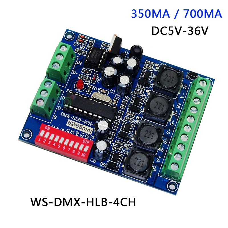 3CH 4CH DMX512 декодер постоянного тока 350ma/700ma RGB RGBW светодиодный контроллер для